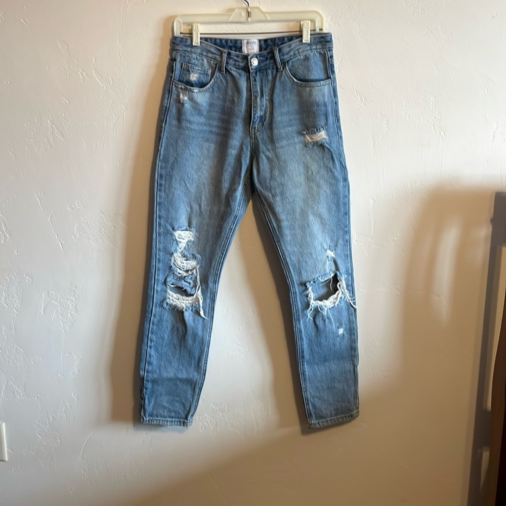 TWELVE by ONTWELFTH Womens Jeans Distressed Size 28 Tapered High Waist Y2K Taper
